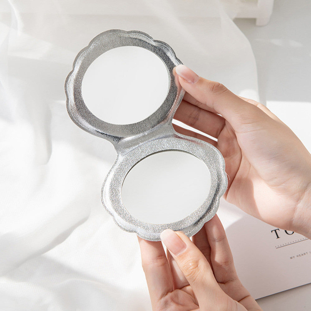 Seashell Shape Double-Sided Travel Cosmetic Mirror - Portable & Stylish