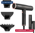 Foldable Travel Hair Dryer with Diffuser - Ionic, Fast Drying, 110,000 RPM