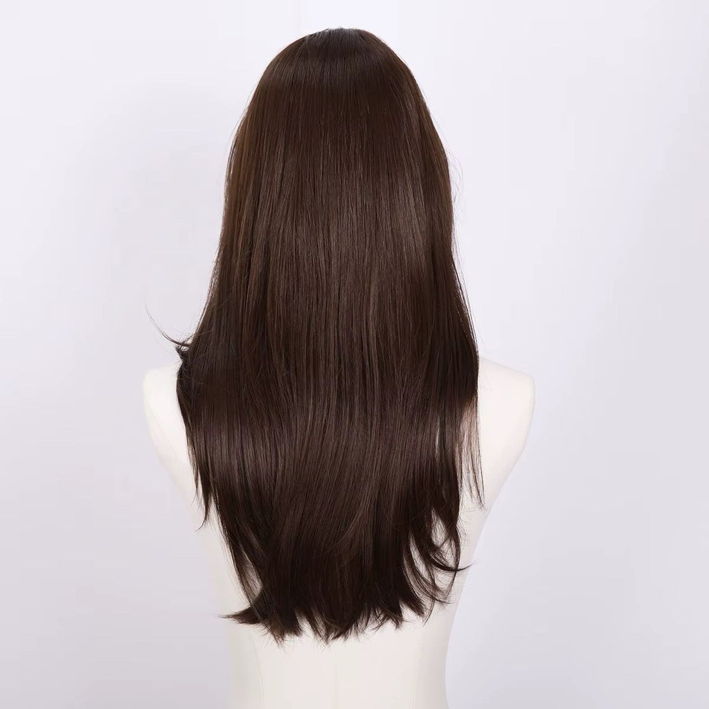 Dark Brown 24-Inch Lace Front Wigs 13x4 Transparent Glueless 150% Density