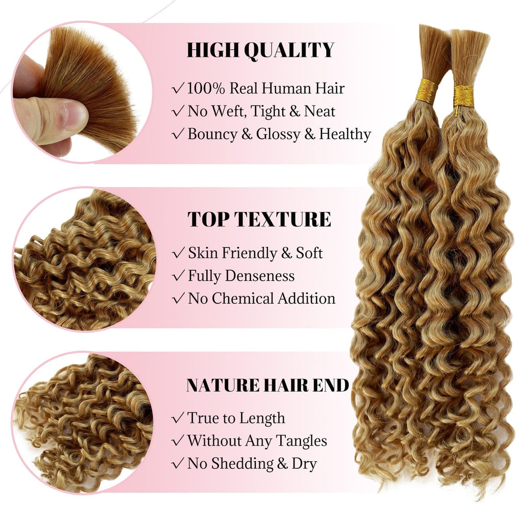 Belaved Curly Water Wave Braiding Hair Honey Blonde 20 Inch 2 Bundles 100g