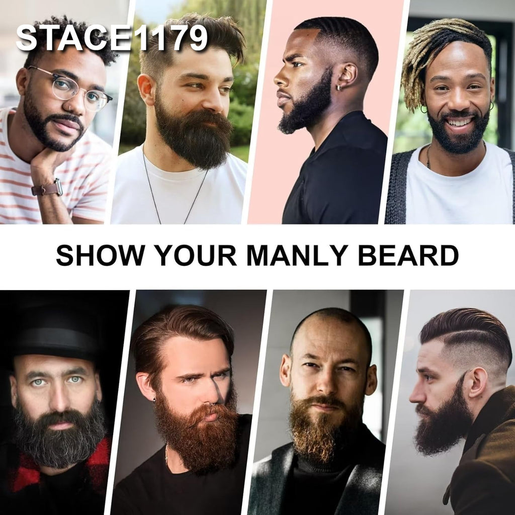 Premium Beard Growth Kit with Biotin Oil and Professional Massager