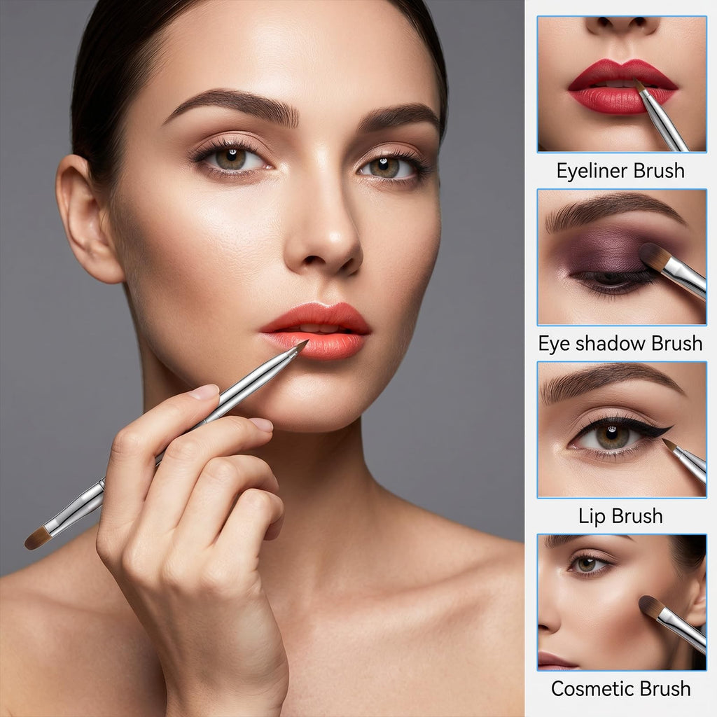 Retractable Lip Brush Dual Ended Lipstick Applicator Portable Makeup Tool