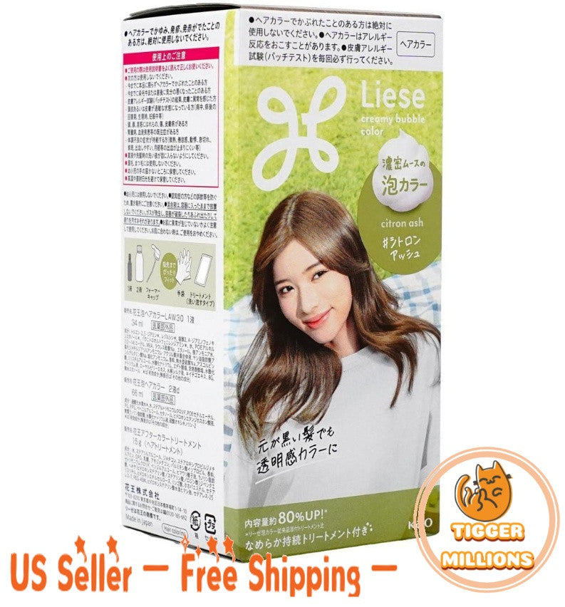 Hair Dye Kit Bubble Foam Citron Ash Color - Quick & Natural Finish