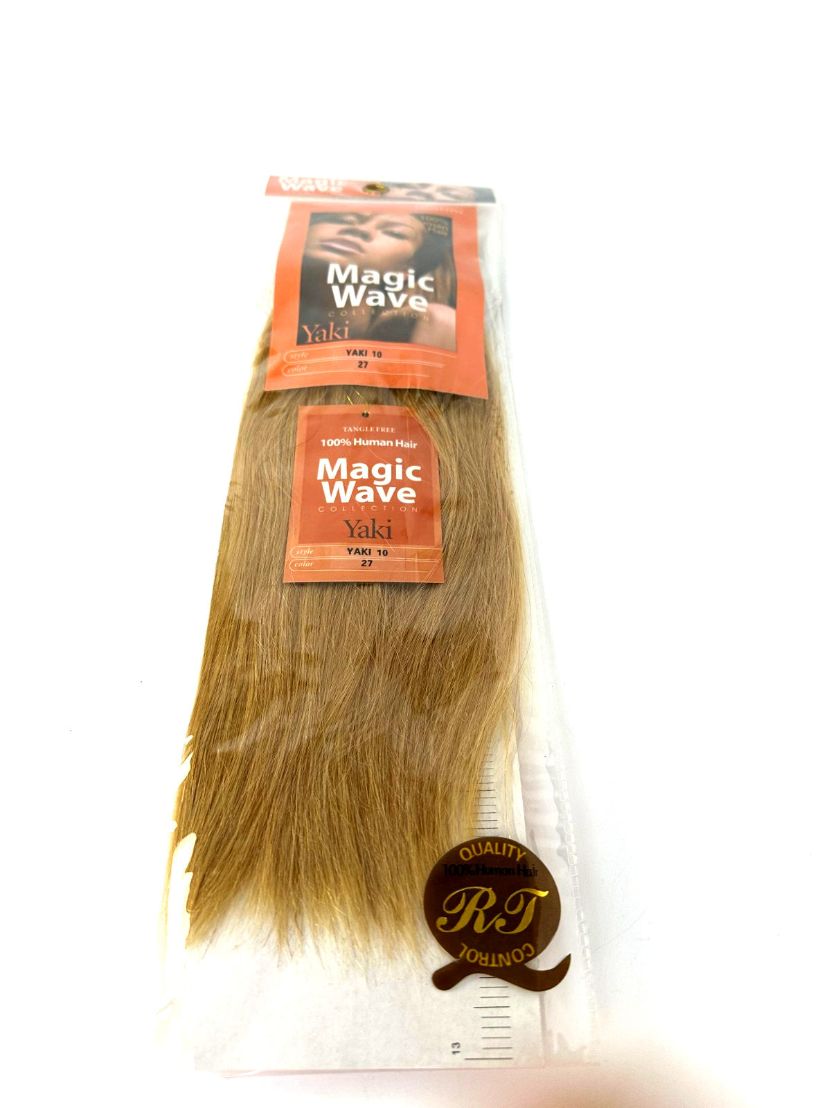 10-Inch Human Hair Yaki Extensions Blonde Color 27 Tangle-Free