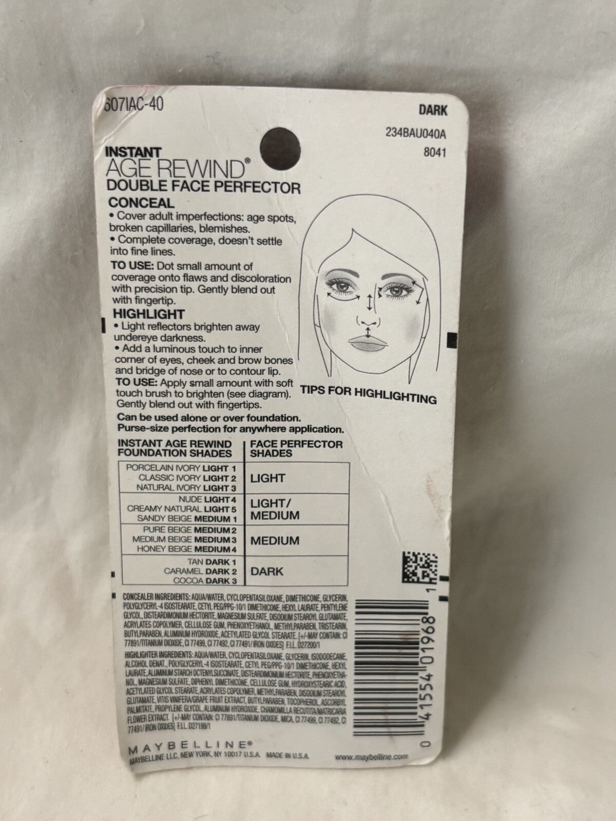 Maybelline Instant Age Rewind Double Face Perfector 740 Dark Face Makeup