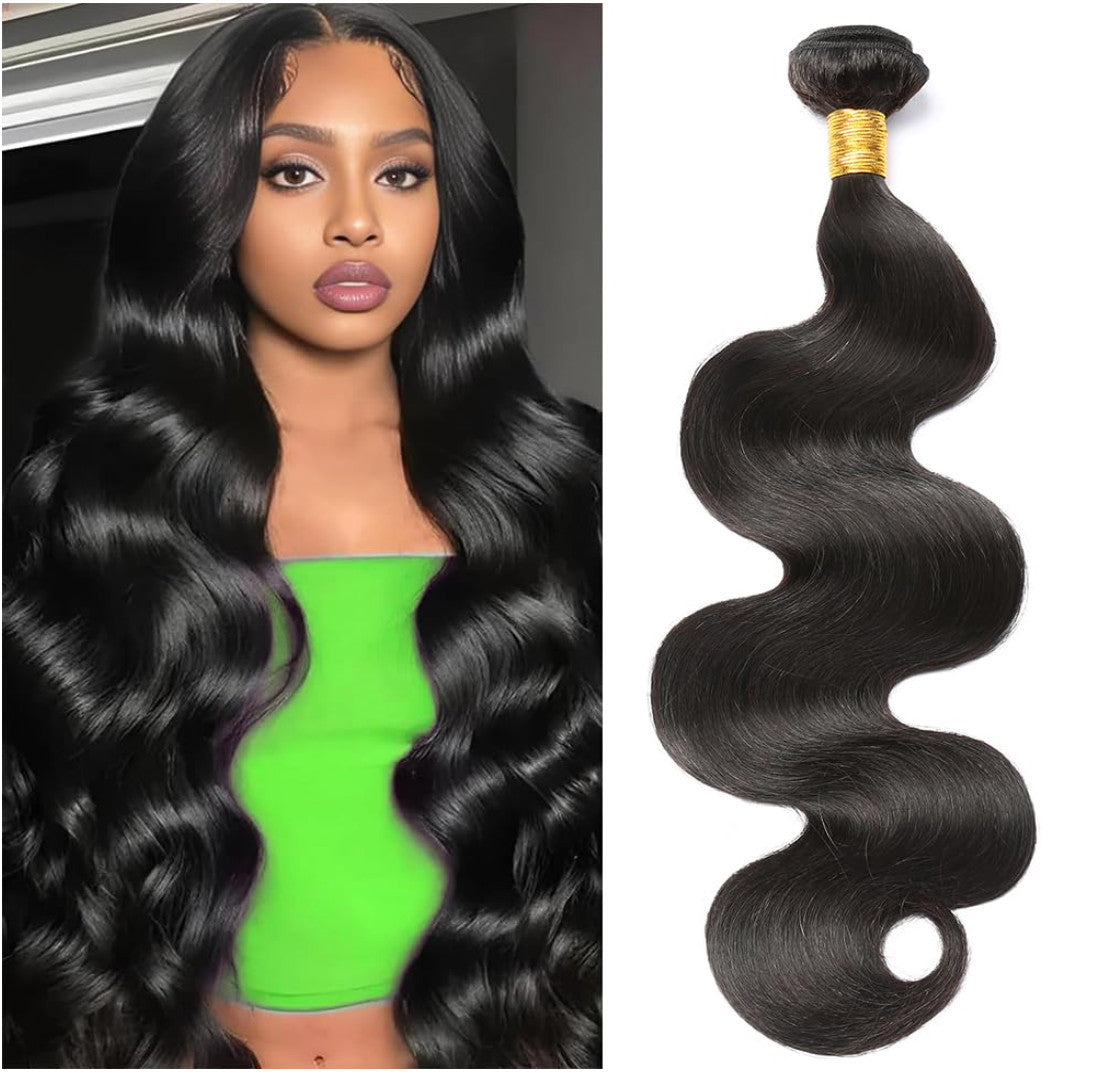 16 Inch Cambodian Human Hair Body Wave Bundle Natural Black