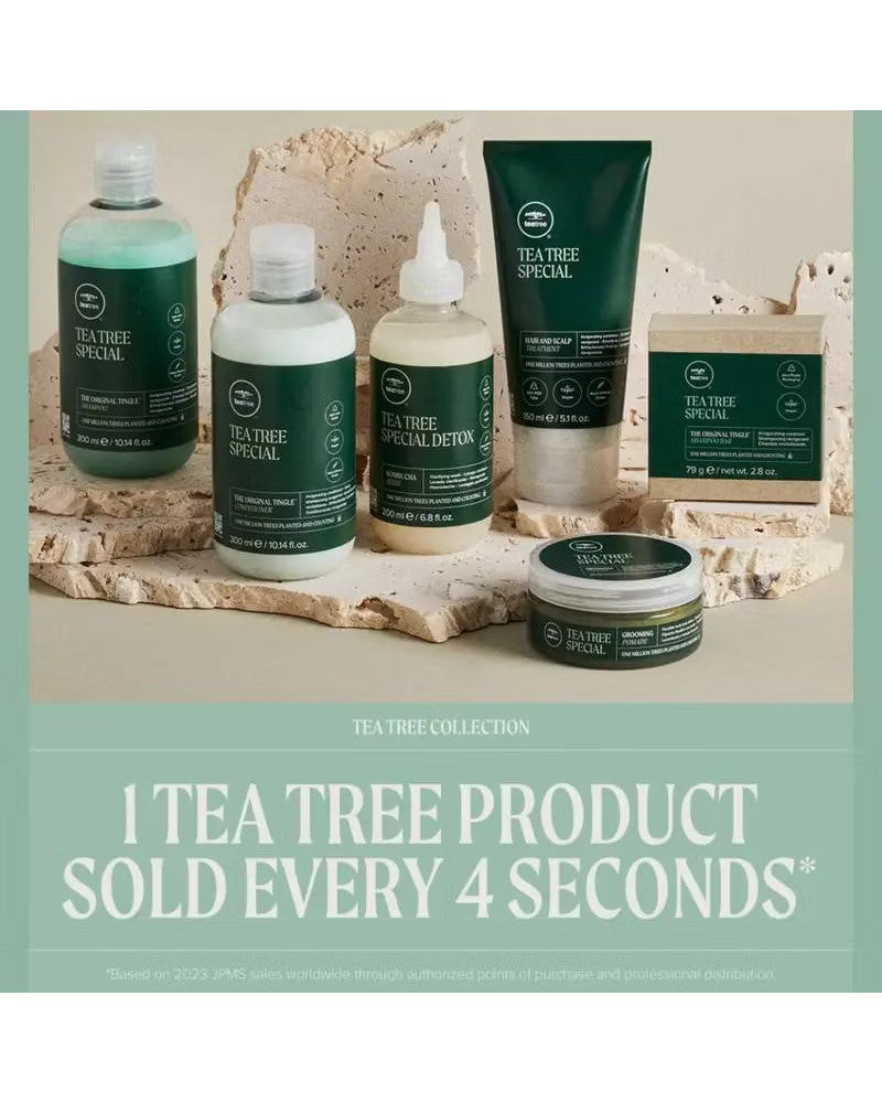 Tea Tree Detox Hair Scrub - Foaming Salt Scalp Exfoliant for All Hair Types 6.5oz