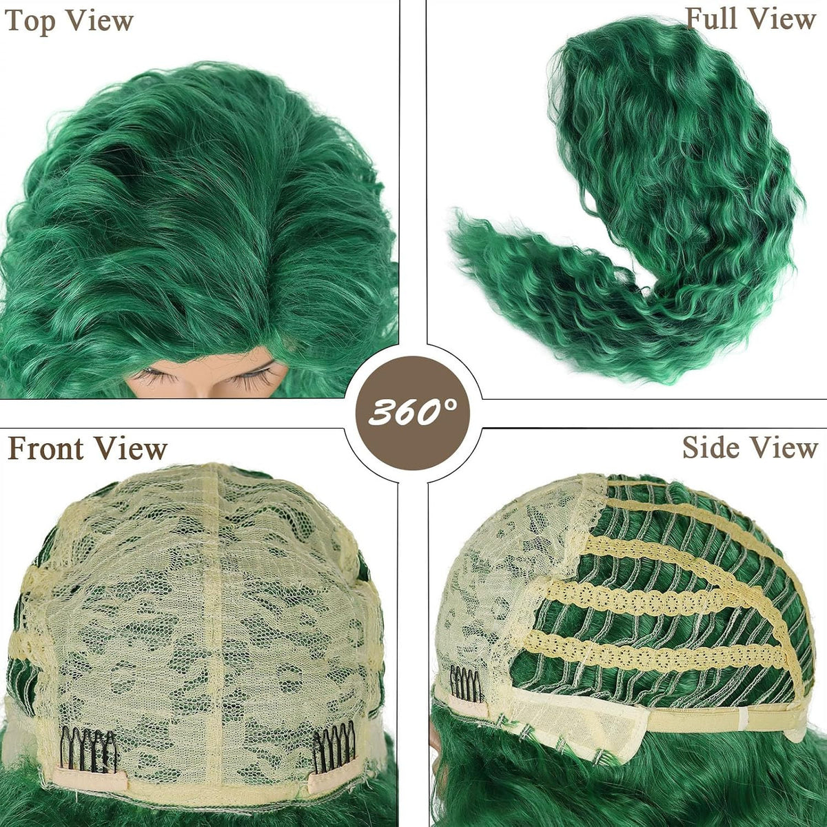 Long Curly Green Costume Wig for Women - St Patrick's Day Cosplay