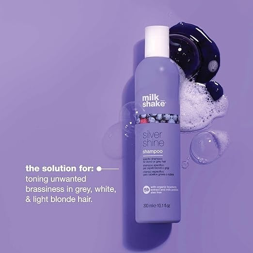 Milk Shake Silver Shine Shampoo for Blonde & Grey Hair 10.1 oz - Silver Color