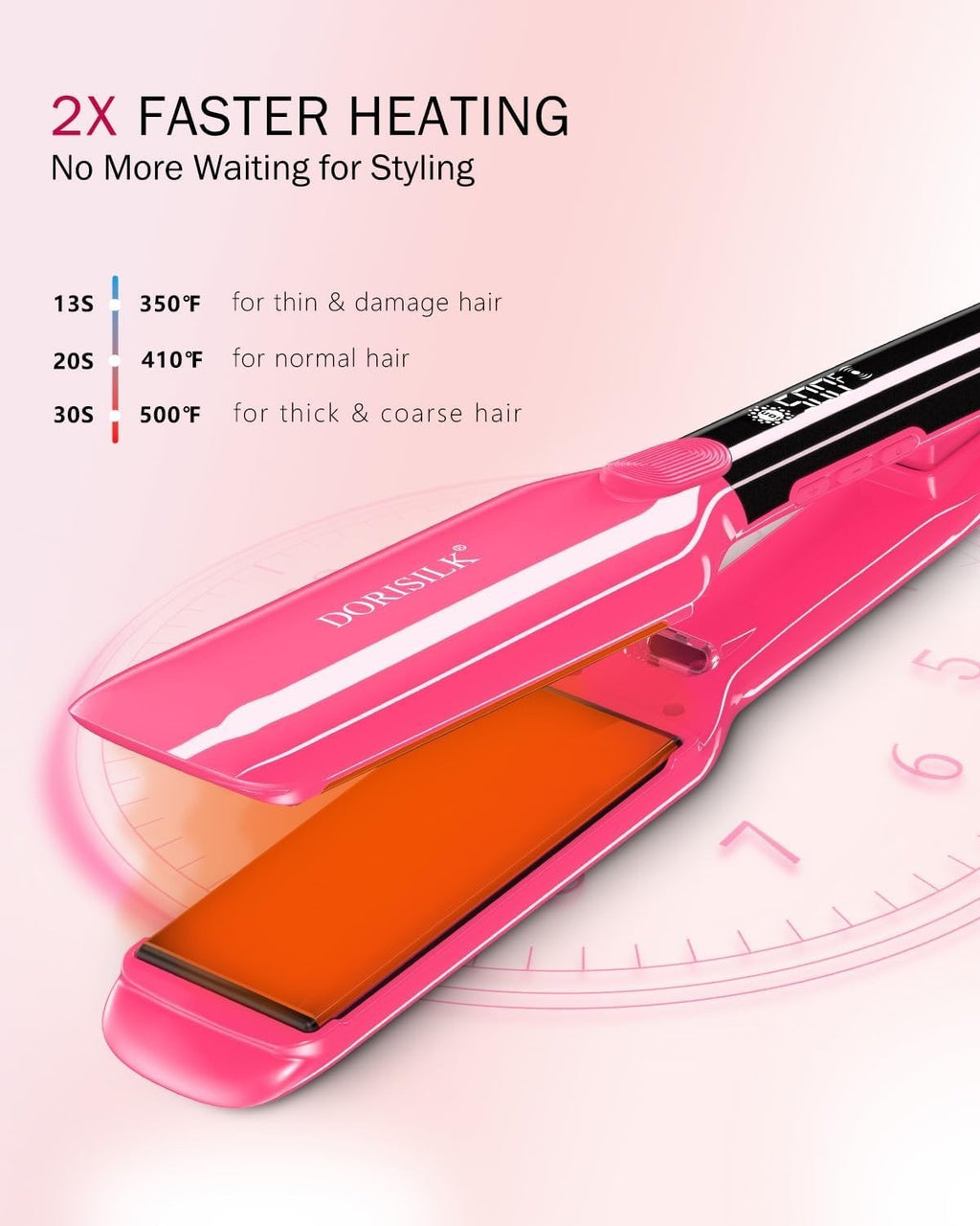 Professional 1.75-Inch Ceramic Hair Straightener & Curler Flat Iron