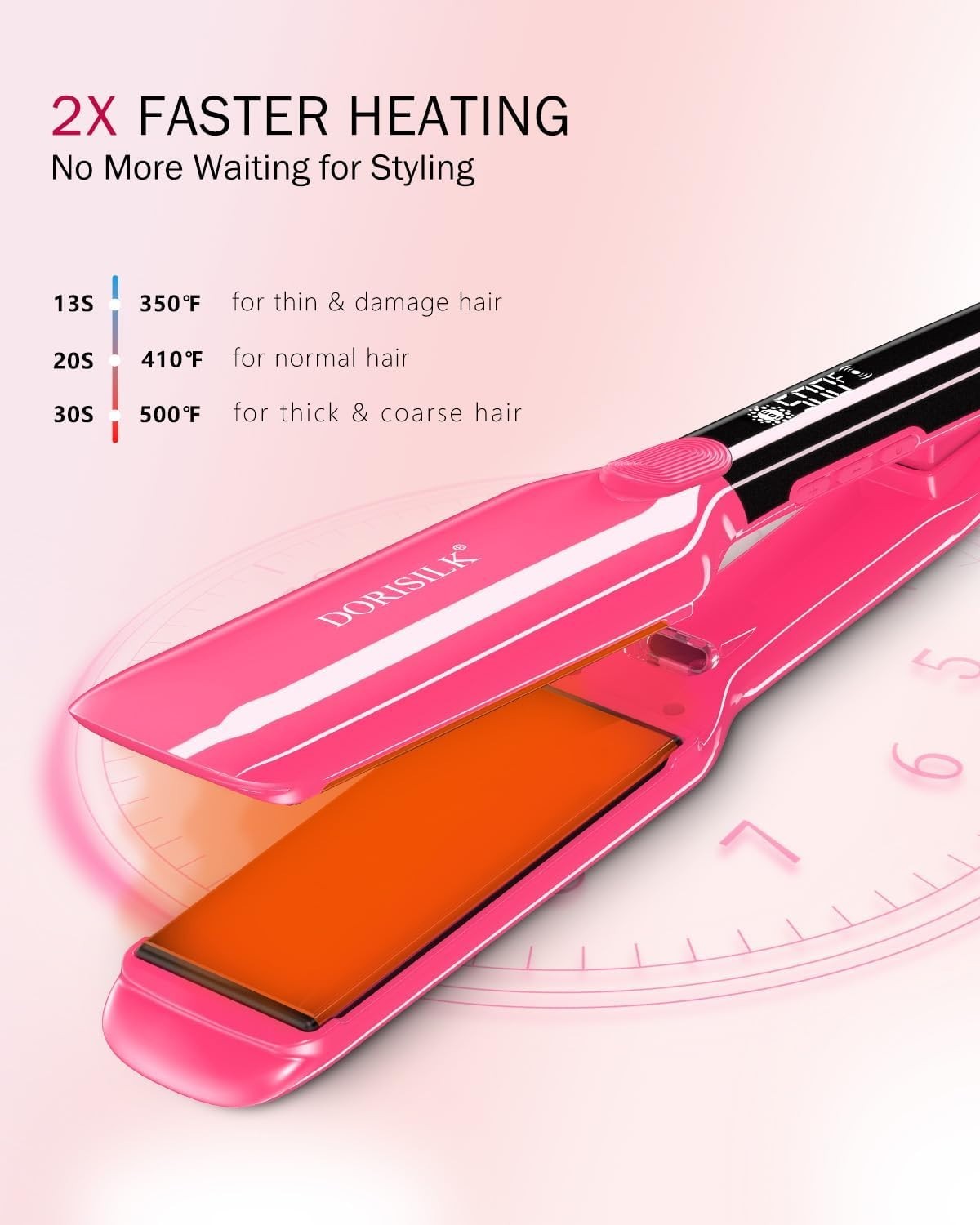 Professional 1.75-Inch Ceramic Hair Straightener & Curler Flat Iron