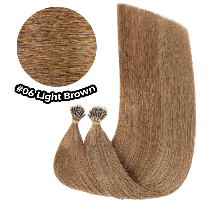 100% Human Hair Extensions Nano Ring Loop Micro Beads Blonde S