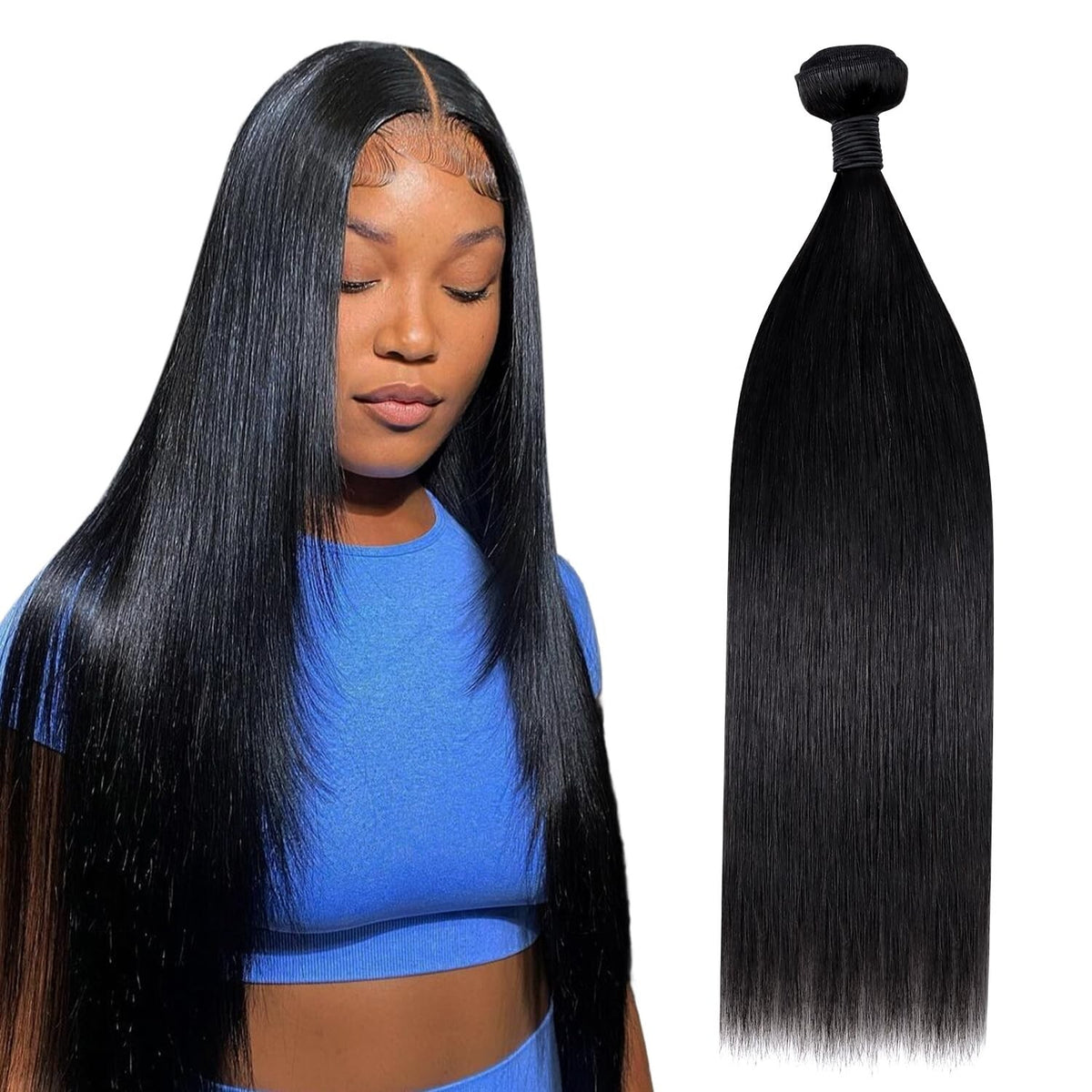 15A Cambodian Raw Virgin Human Hair Bundles 10 Inch Straight Natural Black