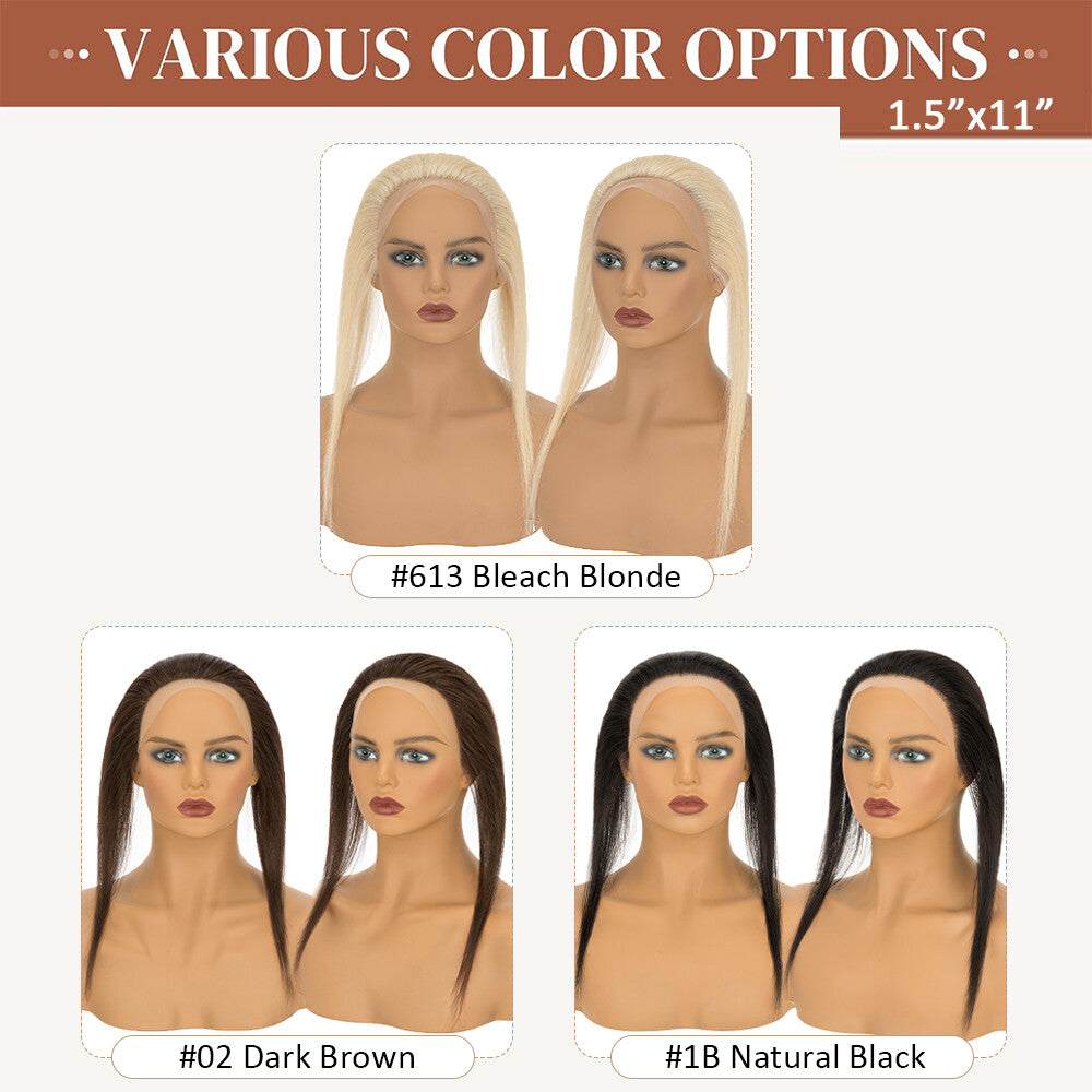 Human Hair Topper for Women Receding Hairline Full Lace Cover Up - Unbranded