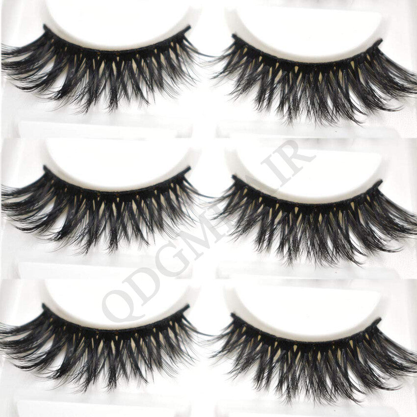 False Eyelashes 3D Mink Fluffy Long Thick Eye Lashes - Black, 5 Pairs