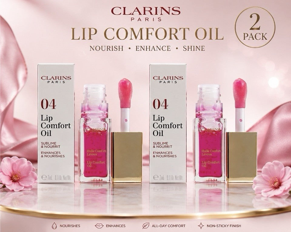 Clarins Lip Comfort Oil #04 Candy 0.1oz - Hydrating Lip Oil Duo