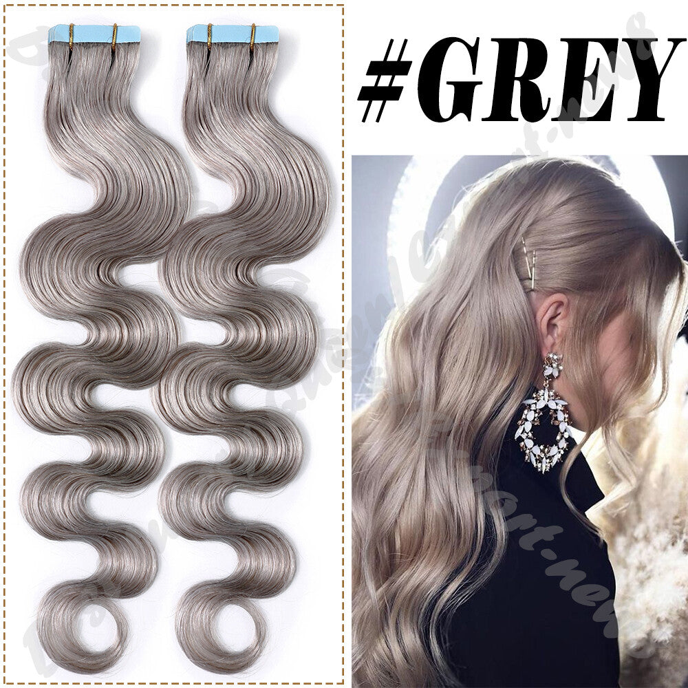 100% Human Hair Tape-In Extensions Full Head Body Wave & Straight Styles