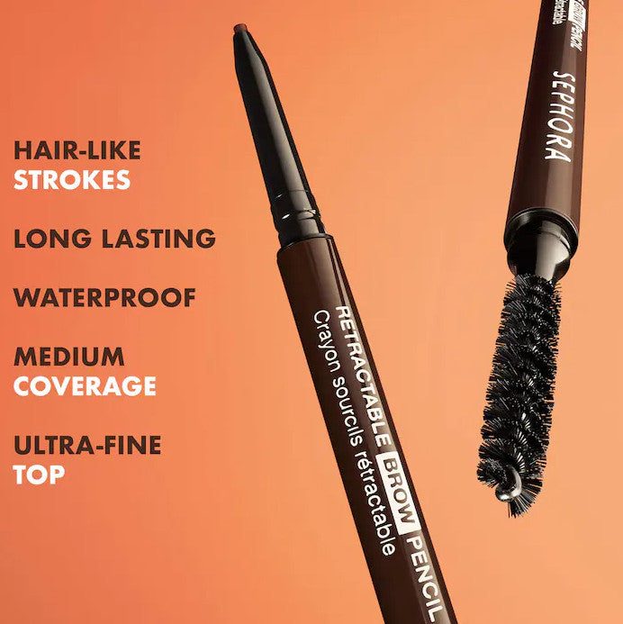 Waterproof Retractable Eyebrow Pencil - 12 Natural Shades for Precise Brows