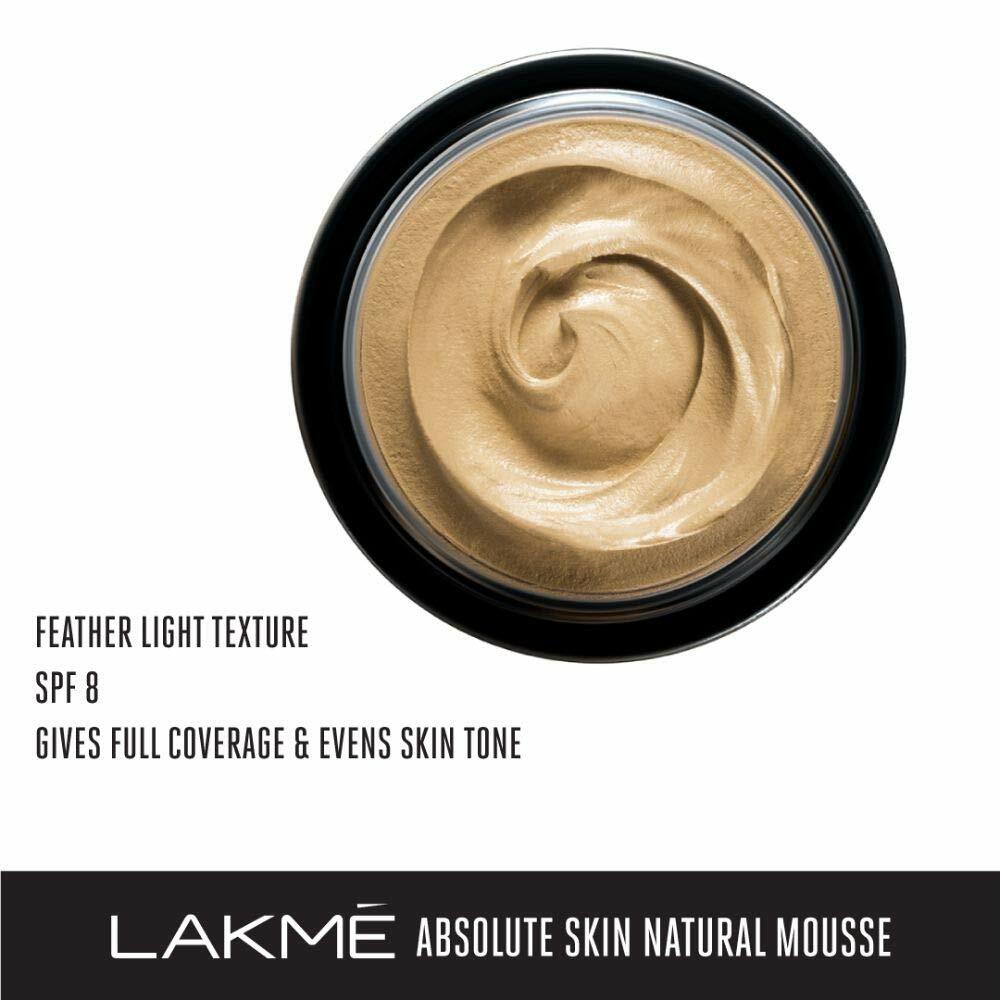 Lakmé Absolute Skin Natural Mousse Ivory Fair SPF-8 25g - Flawless Matte Finish