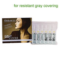Grey Hair Covering Ampoules - Resistant Gray Hair Treatment, 12x5ml