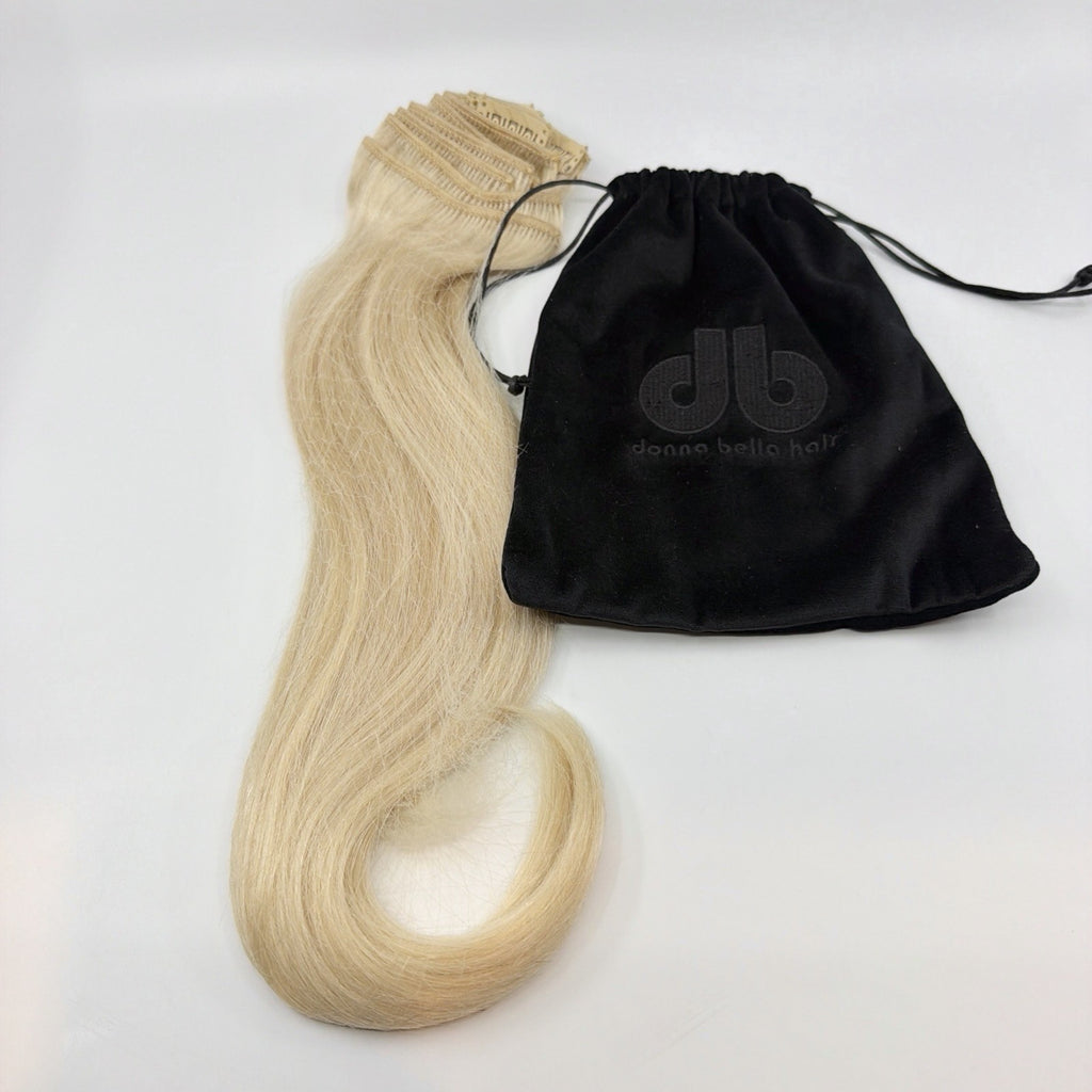 Blonde Clip-In Hair Extensions #80 20 Inch 160g Remy Human Hair 10 Pieces