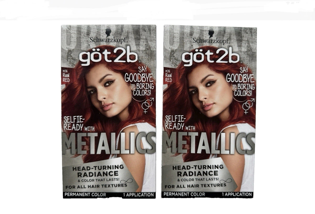 Got2b Metallic Permanent Hair Color Real Red M76 - 2 Pack