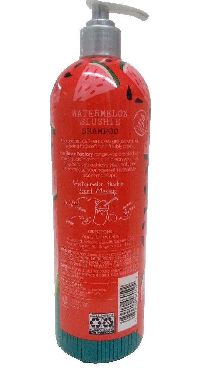 Suave Watermelon Slushie Shampoo with Pump - 4 Pack 20 oz Each, Paraben-Free
