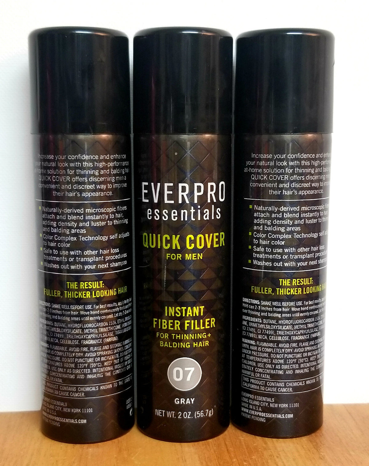 Men's Thinning Hair Cover Spray Gray 2 oz | Instant Hair Filler - Essentials