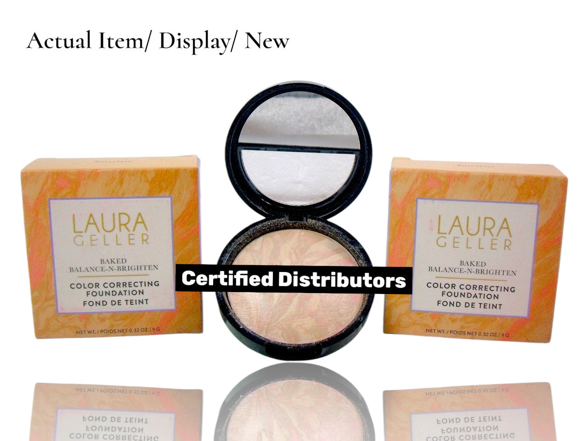 (Set of 2) Laura Geller Porcelain Baked Balance-N-Brighten Foundation 0.32oz - Light to Medium Coverage, Natural Finish