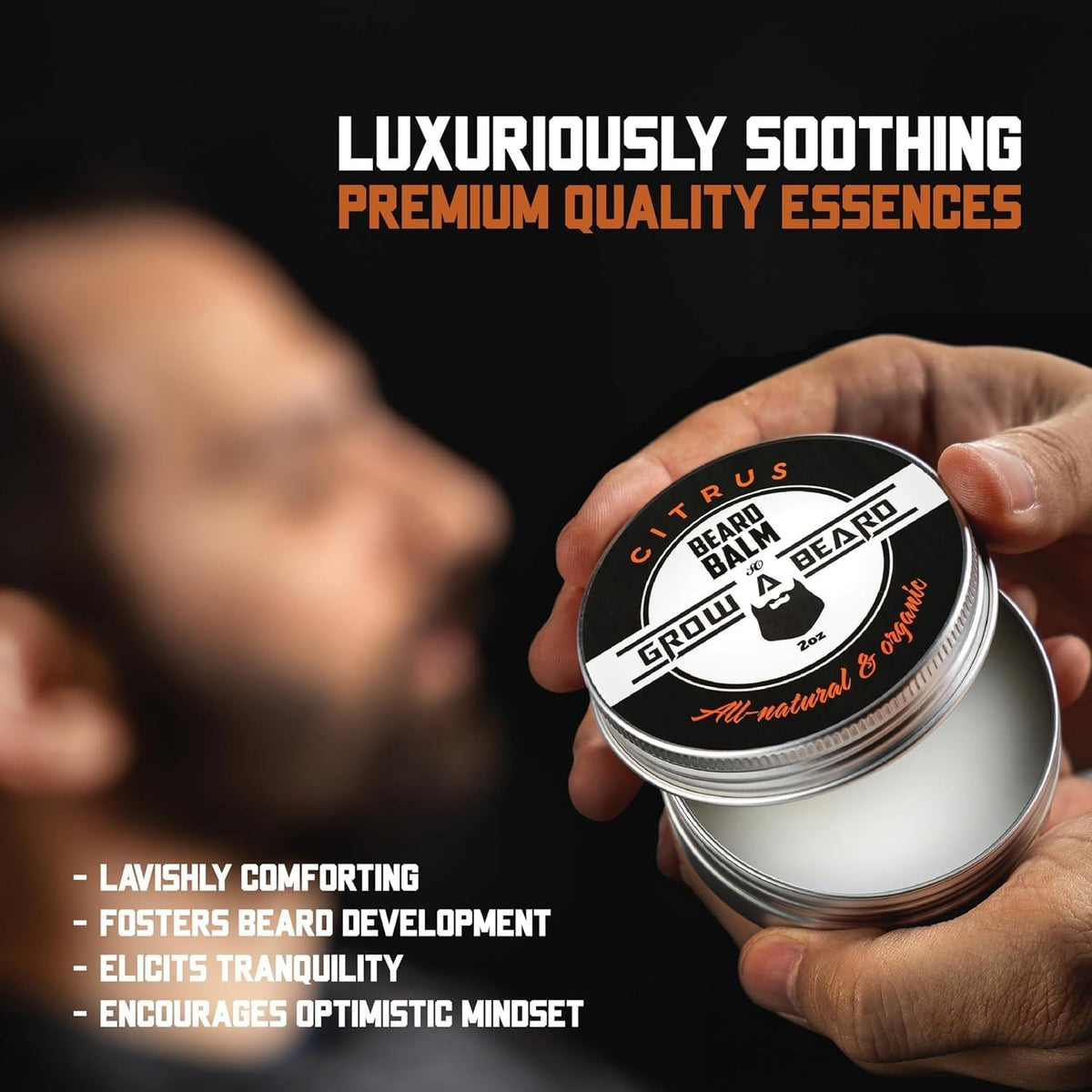 Beard Balm Pack of 2 - Sandalwood & Citrus Scent, 2oz Styling Cream