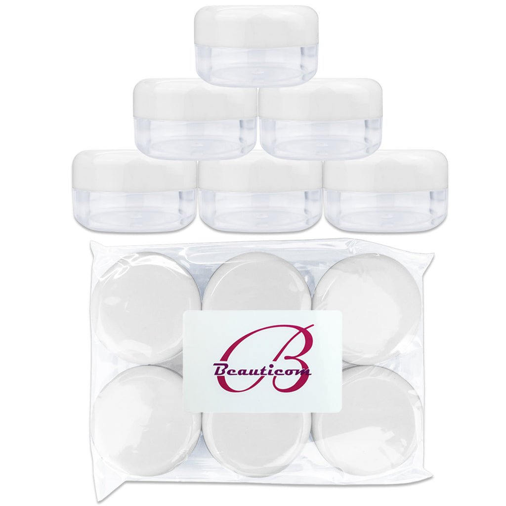 6 Pack 15ml Acrylic Plastic Sample Jars BPA Free for Cosmetics & Food Storage