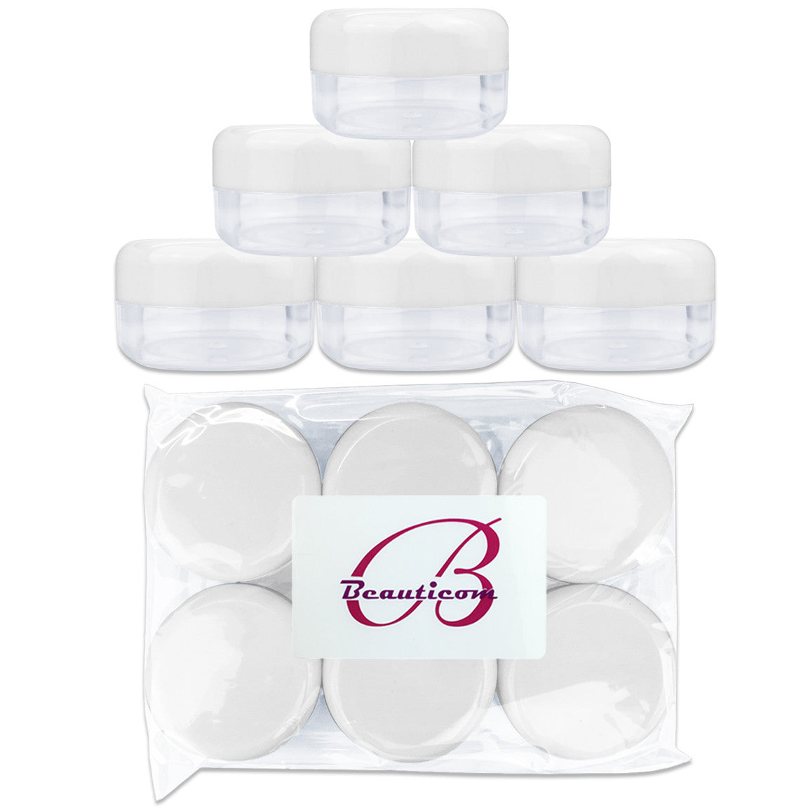 6 Pack 15ml Acrylic Plastic Sample Jars BPA Free for Cosmetics & Food Storage