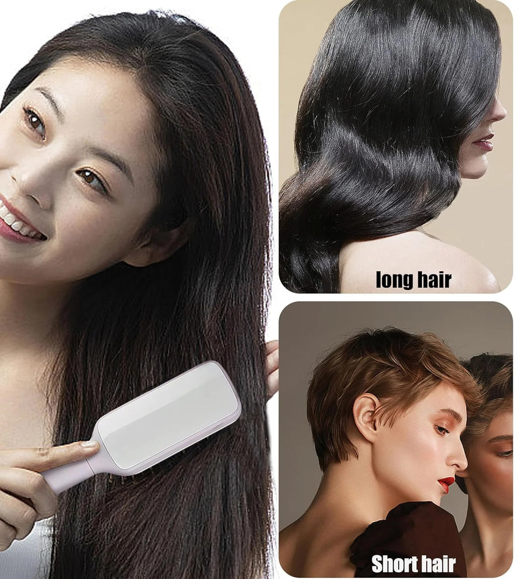 Self Cleaning Hair Brush with Retractable Bristles for Women - Grey