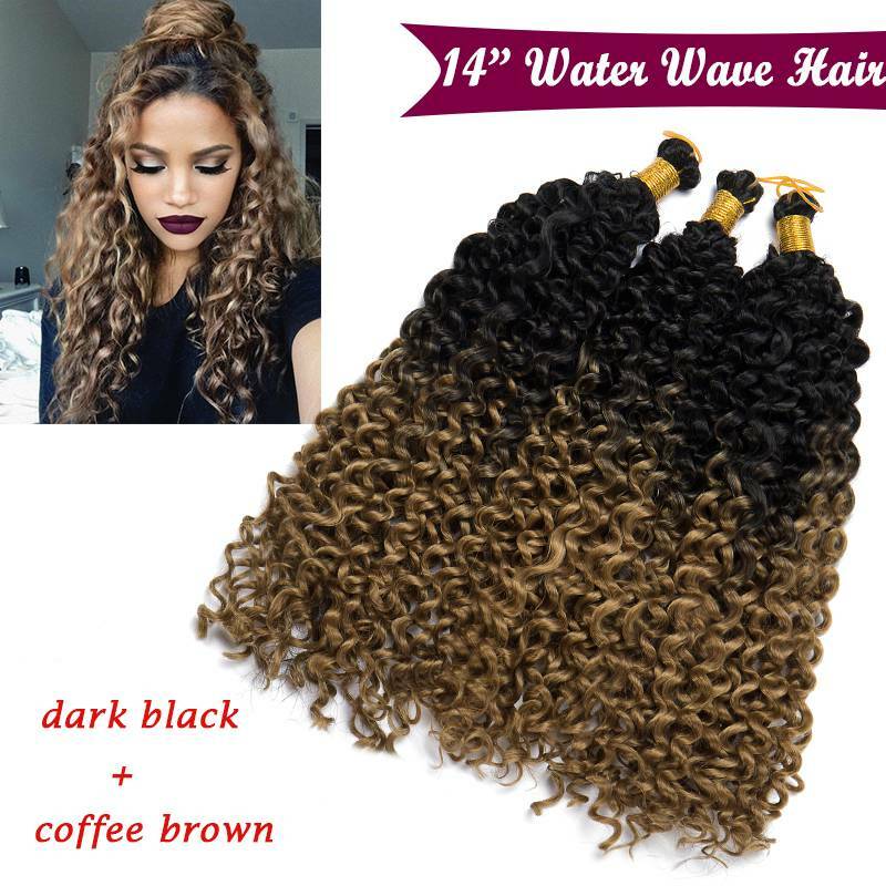 Kinky Curly Braids Afro Crochet Water Weaving Hair Extensions - Multiple Colors & Lengths