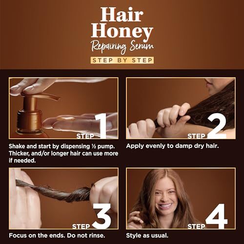 Garnier Honey Leave-In Hair Repair Serum for Damaged Hair 5.1 Fl Oz - Pack of 2