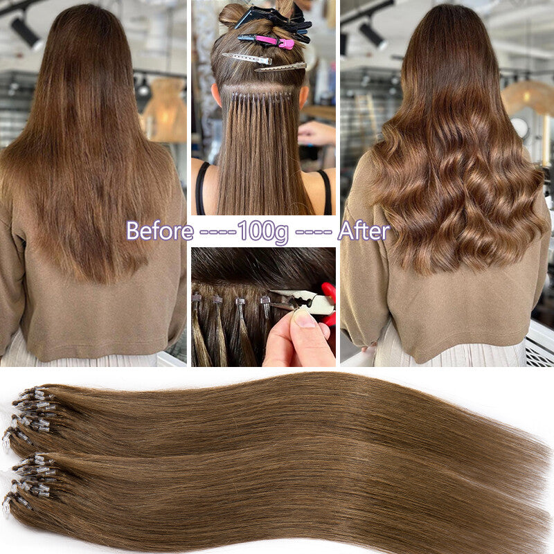 Pre Bonded Human Hair Extensions with Micro Loop Beads - Thick 1G/S