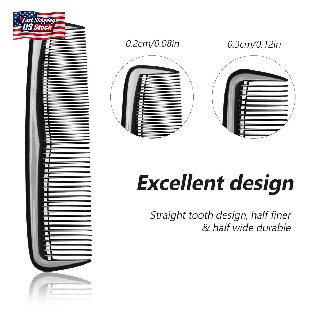 12 Pack Pocket Hair Combs for Men and Women - Travel-Size, Durable Acrylic