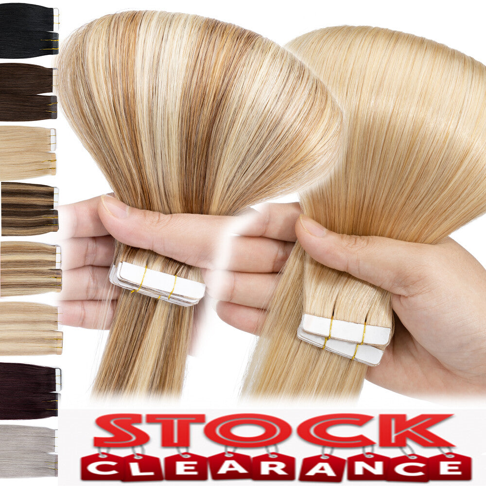 Remy Human Hair Tape-In Extensions 80PCS Full Head Thick Hair Set