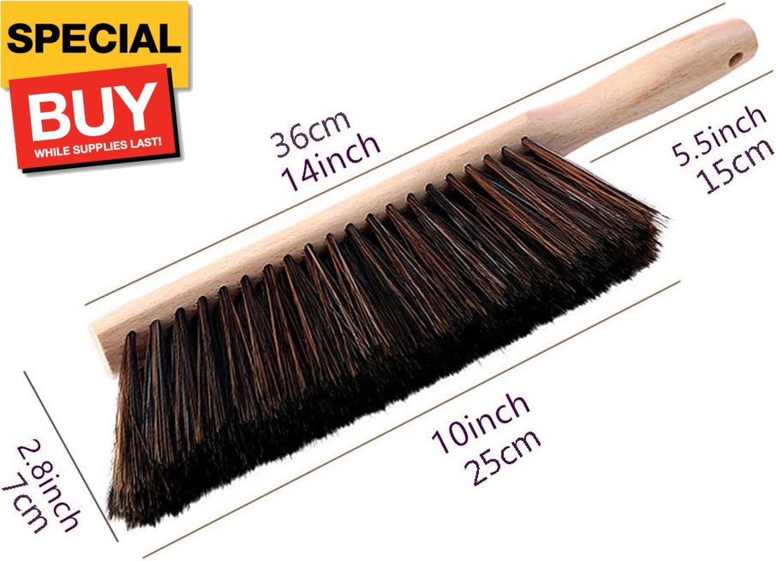 14-Inch Soft Bristle Dusting Brush with Oiled Beech Wood Handle - Indoor & Outdoor Cleaning Tool