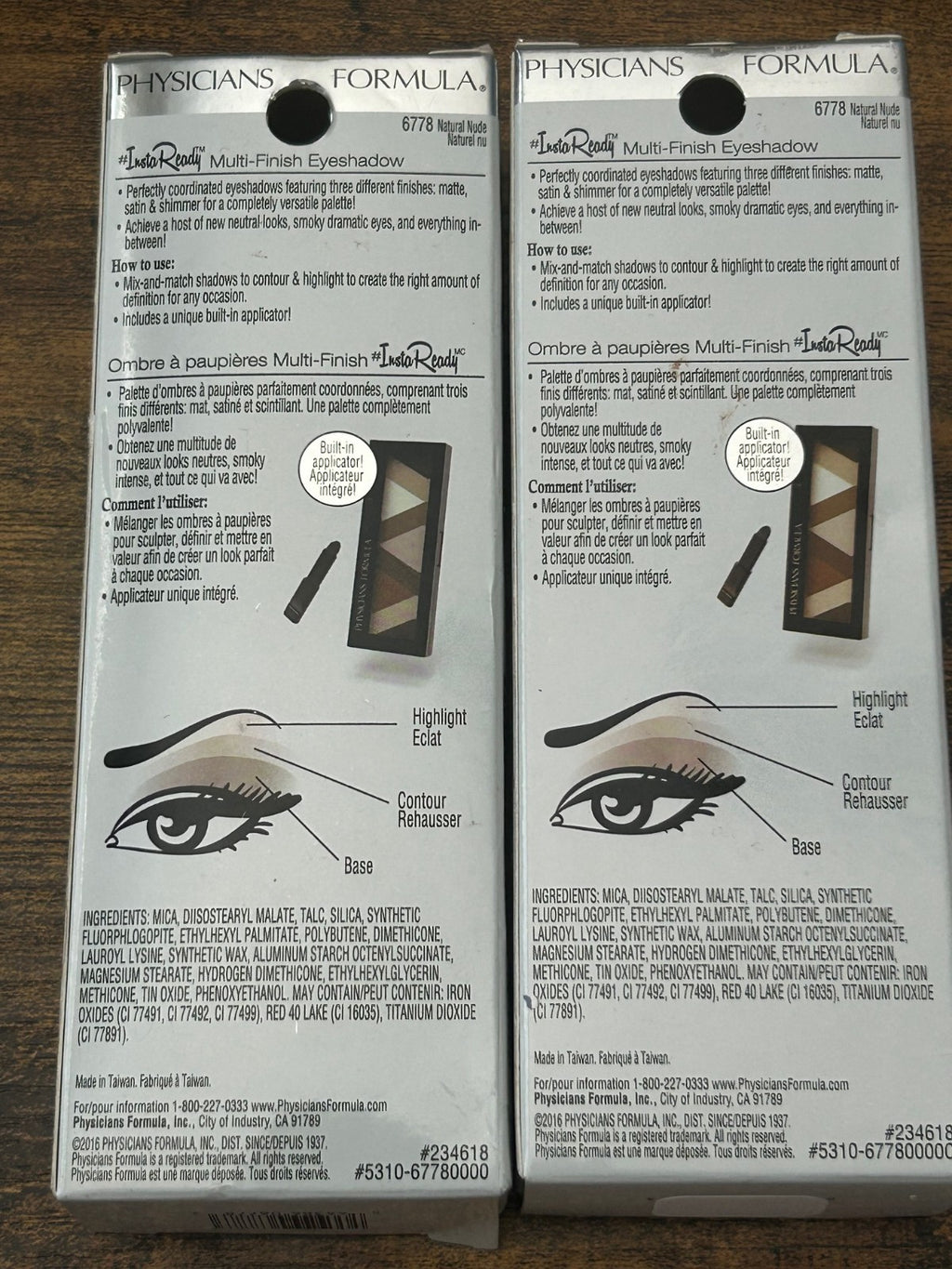 Eyeshadow Palette - Natural Nude, Multi-Finish, 2 Pack (6778) | Hypoallergenic