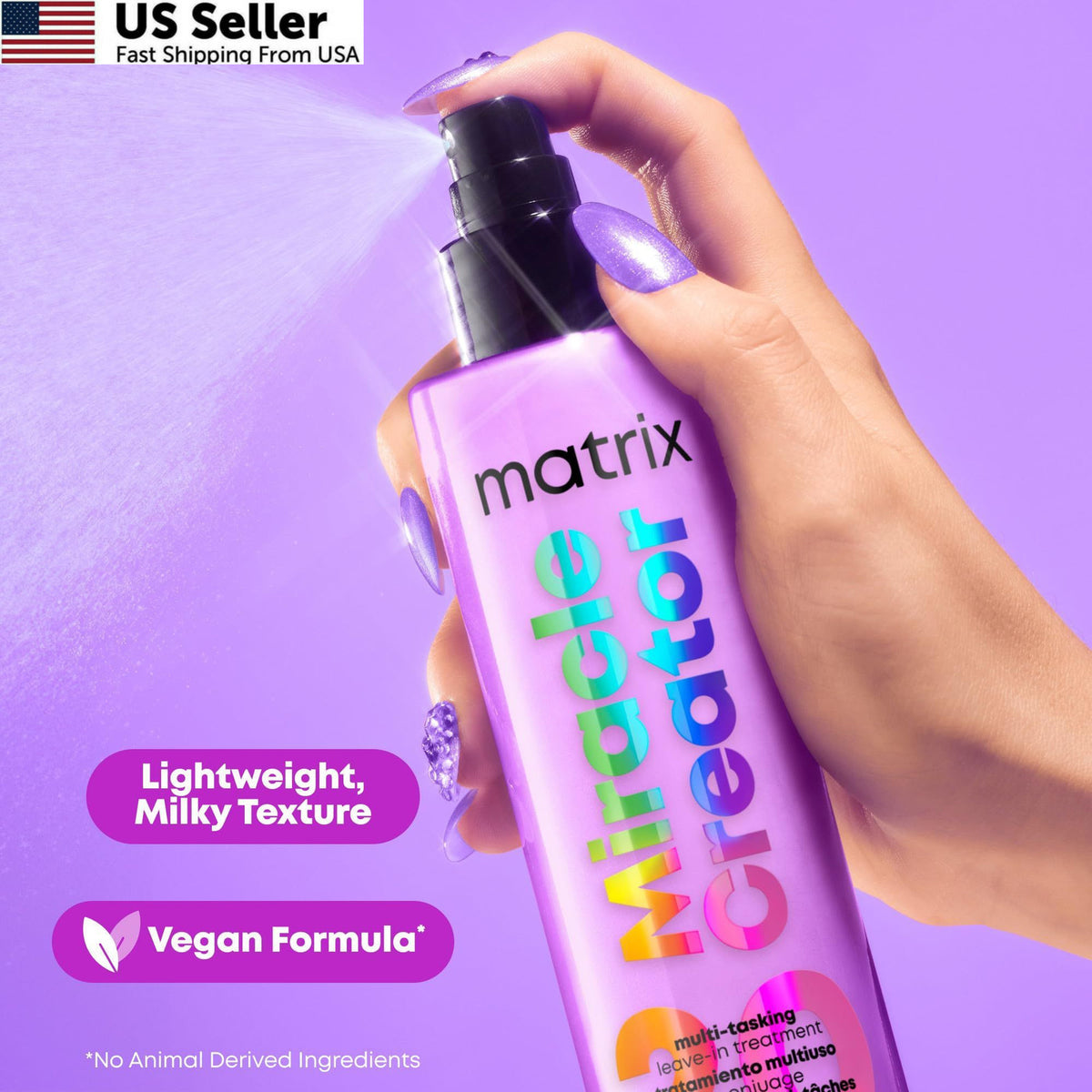 Miracle Creator Leave-In Conditioner Spray with Heat Protectant & Frizz Control