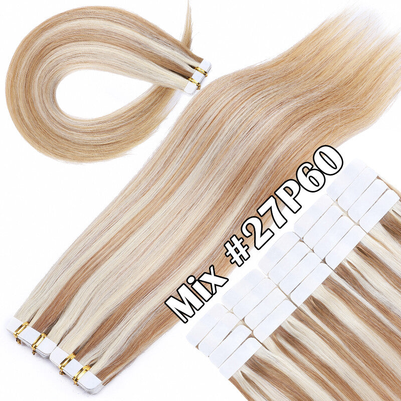 150g Thick Tape-In Human Hair Extensions - Remy Virgin Hair, 16-24 Inches