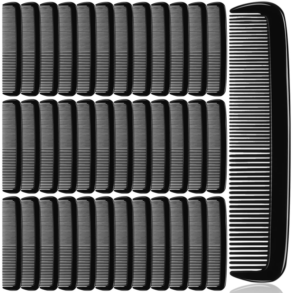 Black Plastic Pocket Combs Set - 500 Fine Tooth Hair & Beard Grooming Tools