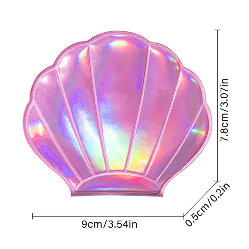 Seashell Shape Double-Sided Travel Cosmetic Mirror - Portable & Stylish