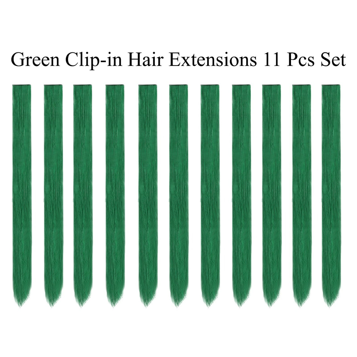 11 Pcs Clip-In Synthetic Hair Extensions - 21 Inch Colorful Straight Hair for Party & Cosplay