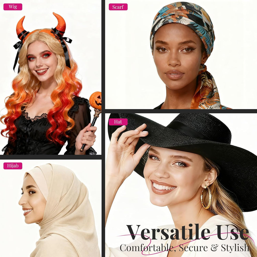 Wig Grip Cap for Women with Lace Edge Non-Slip Band Brown
