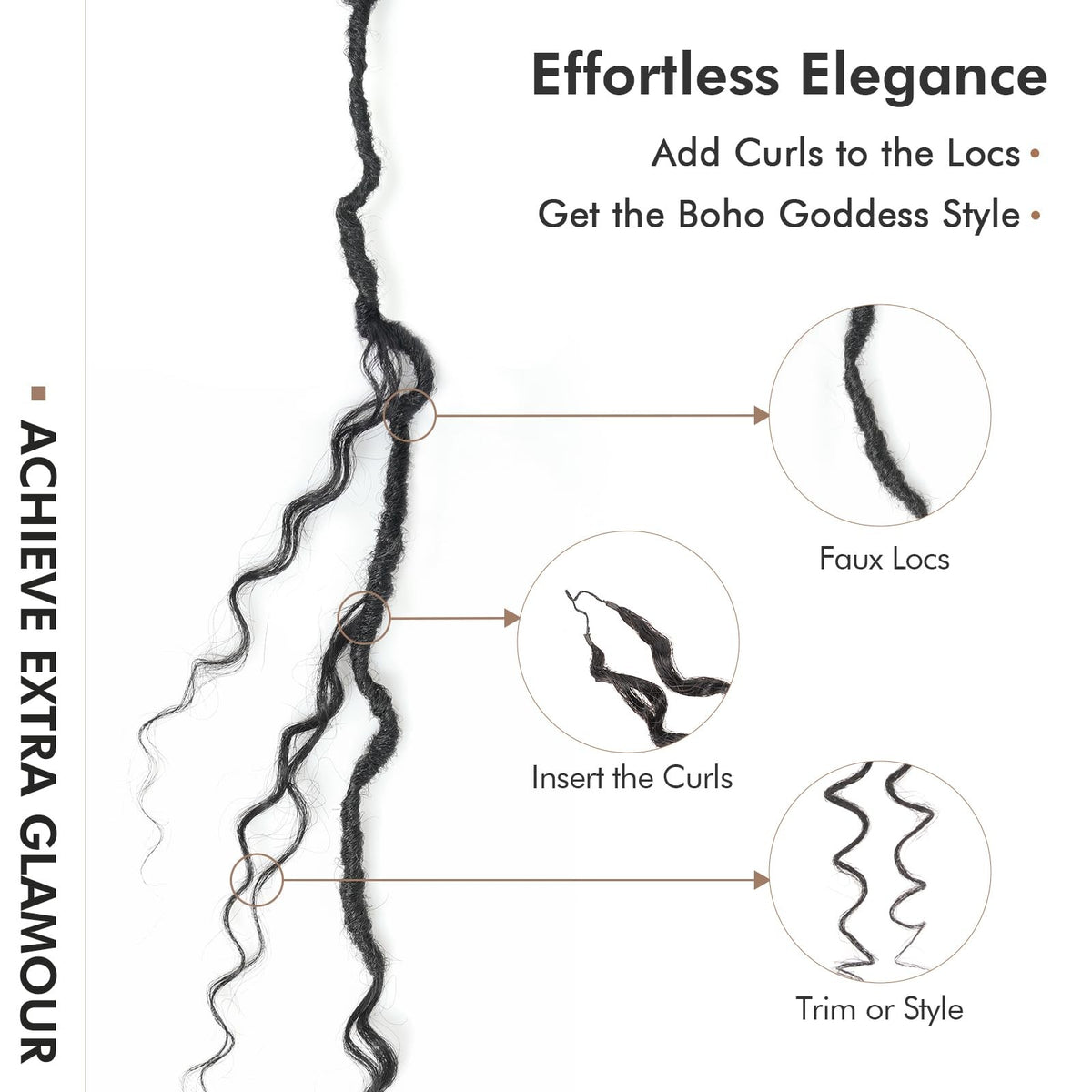 Kinky Curly Crochet Human Hair Extensions 12 Inch 50G Ombre Brown