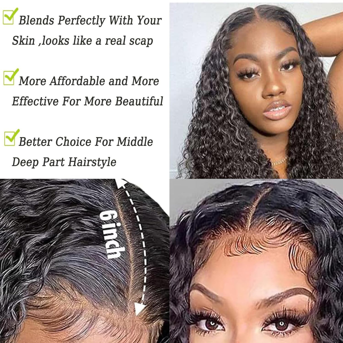 Brazilian Water Wave Lace Closure 16in Virgin Human Hair with Baby Hair
