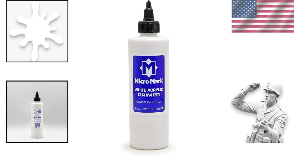 Brush-On Acrylic Primer, 8oz – Fast-Drying, Non-Toxic for Crafts & Models
