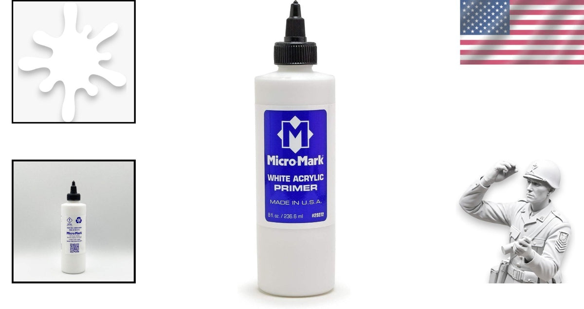 Brush-On Acrylic Primer, 8oz – Fast-Drying, Non-Toxic for Crafts & Models